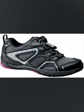 Cycling Shimano Women's Black Athletic Shoe with Pink Accents